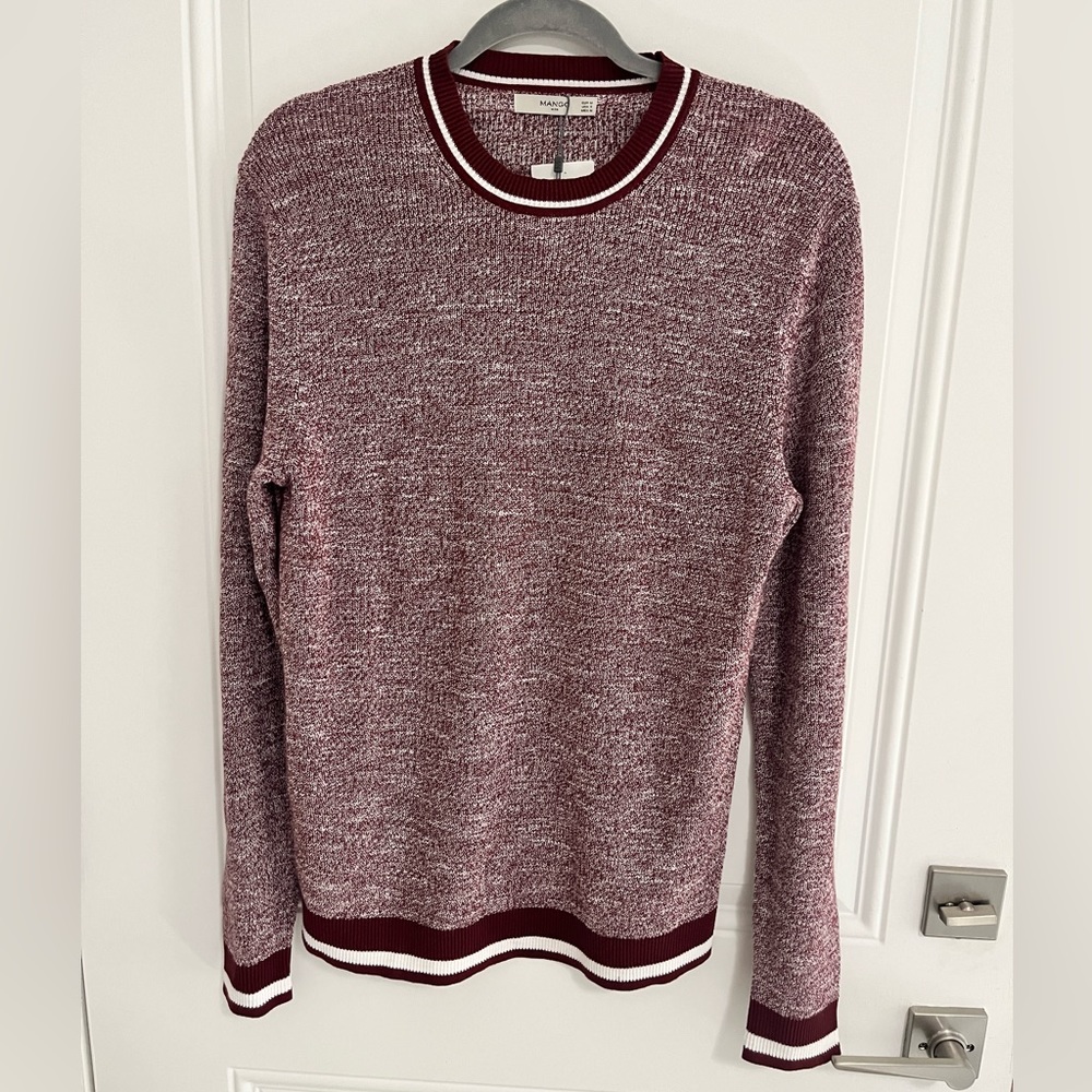 NWT - Mango Men’s Contrast-Edge Flecked Sweater - US Size S
